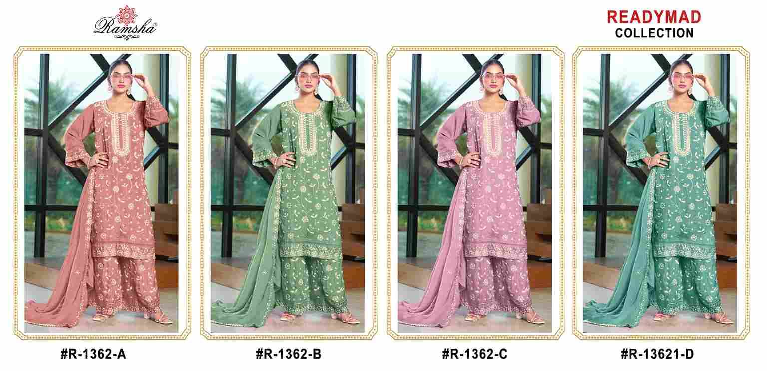 Ramsha 1362 Colours By Ramsha 1362-A To 1362-D Series Designer Pakistani Suits Beautiful Fancy Colorful Stylish Party Wear & Occasional Wear Fandy Embroidered Dresses At Wholesale Price