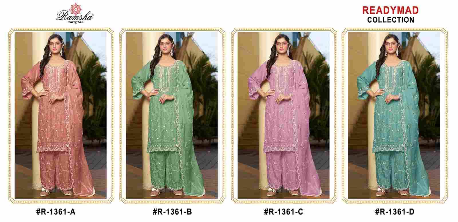 Ramsha 1361 Colours By Ramsha 1361-A To 1361-D Series Designer Pakistani Suits Beautiful Fancy Colorful Stylish Party Wear & Occasional Wear Fandy Embroidered Dresses At Wholesale Price