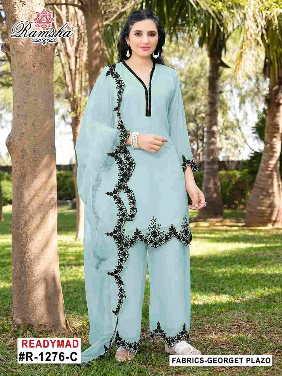 Ramsha 1276 Colours By Ramsha 1276-A To 1276-D Series Designer Pakistani Suits Beautiful Fancy Colorful Stylish Party Wear & Occasional Wear Georgette Embroidered Dresses At Wholesale Price