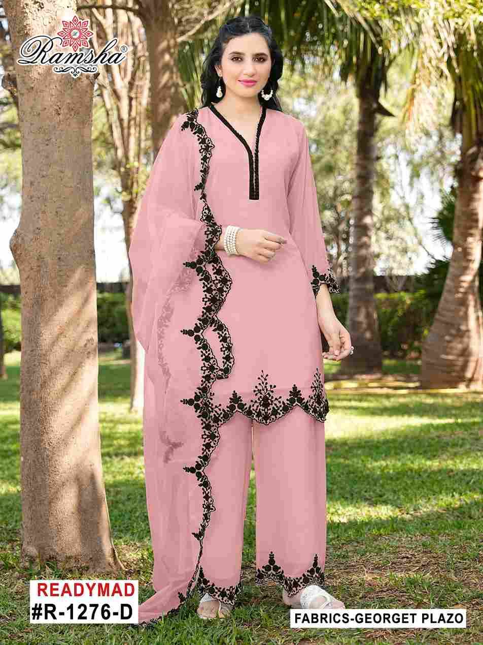 Ramsha 1276 Colours By Ramsha 1276-A To 1276-D Series Designer Pakistani Suits Beautiful Fancy Colorful Stylish Party Wear & Occasional Wear Georgette Embroidered Dresses At Wholesale Price