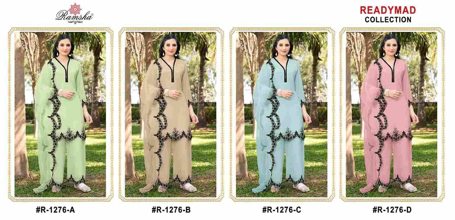 Ramsha 1276 Colours By Ramsha 1276-A To 1276-D Series Designer Pakistani Suits Beautiful Fancy Colorful Stylish Party Wear & Occasional Wear Georgette Embroidered Dresses At Wholesale Price