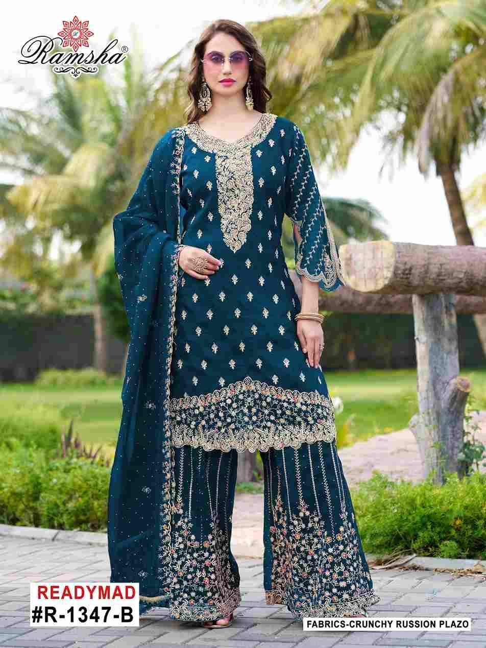 Ramsha 1347 Colours By Ramsha 1347-A To 1347-D Series Designer Pakistani Suits Beautiful Fancy Colorful Stylish Party Wear & Occasional Wear Crunchy Embroidered Dresses At Wholesale Price