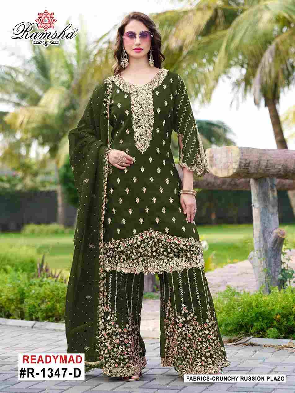 Ramsha 1347 Colours By Ramsha 1347-A To 1347-D Series Designer Pakistani Suits Beautiful Fancy Colorful Stylish Party Wear & Occasional Wear Crunchy Embroidered Dresses At Wholesale Price
