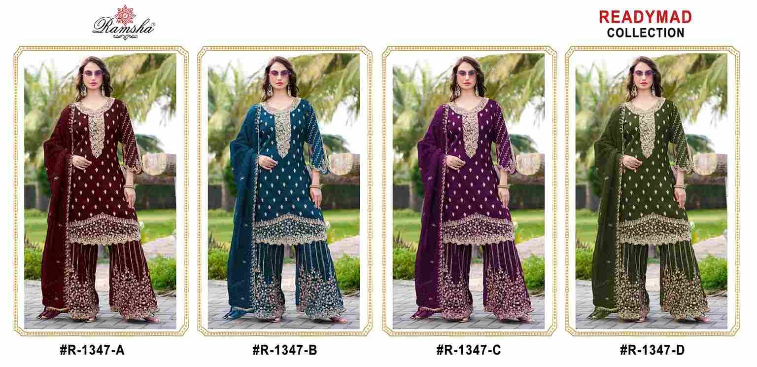 Ramsha 1347 Colours By Ramsha 1347-A To 1347-D Series Designer Pakistani Suits Beautiful Fancy Colorful Stylish Party Wear & Occasional Wear Crunchy Embroidered Dresses At Wholesale Price