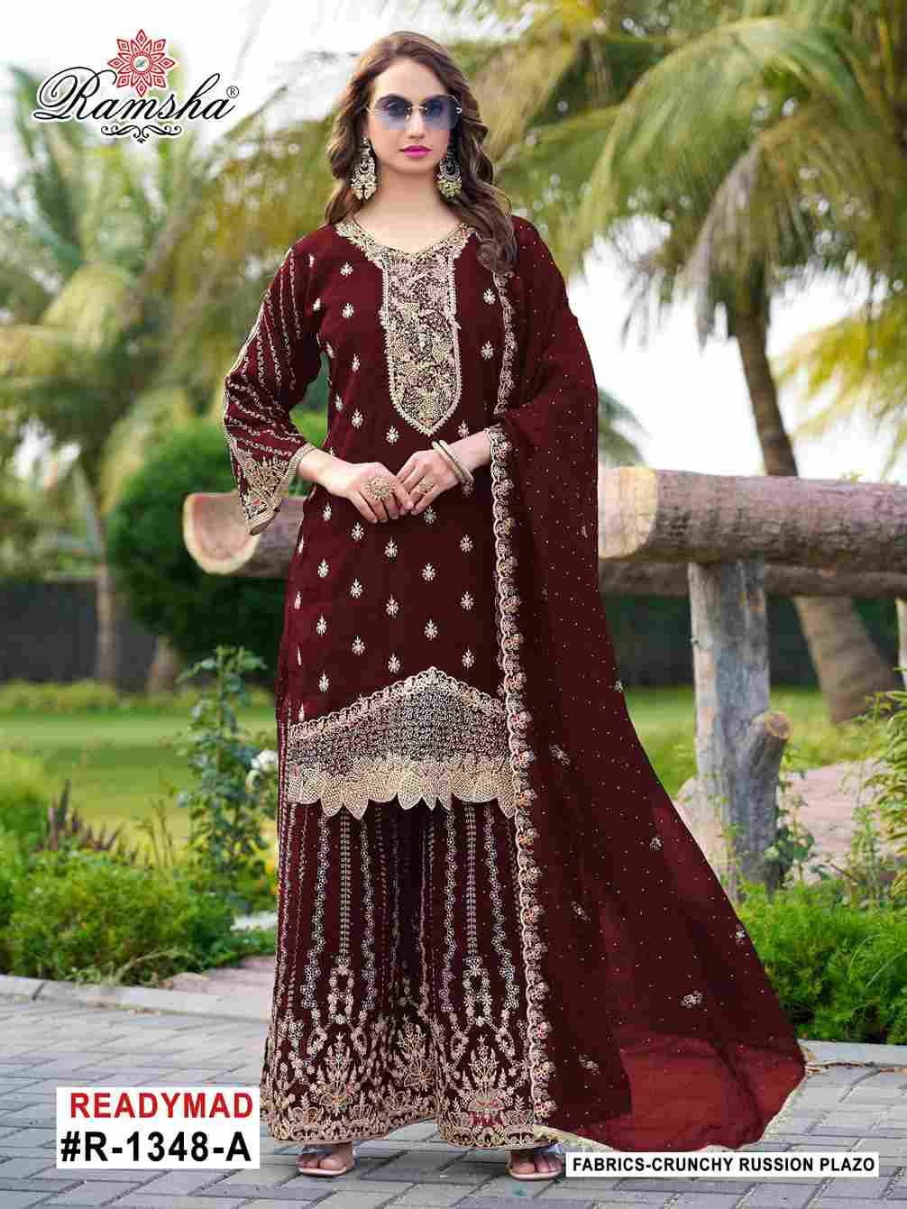 Ramsha 1348 Colours By Ramsha 1348-A To 1348-D Series Designer Pakistani Suits Beautiful Fancy Colorful Stylish Party Wear & Occasional Wear Crunchy Embroidered Dresses At Wholesale Price
