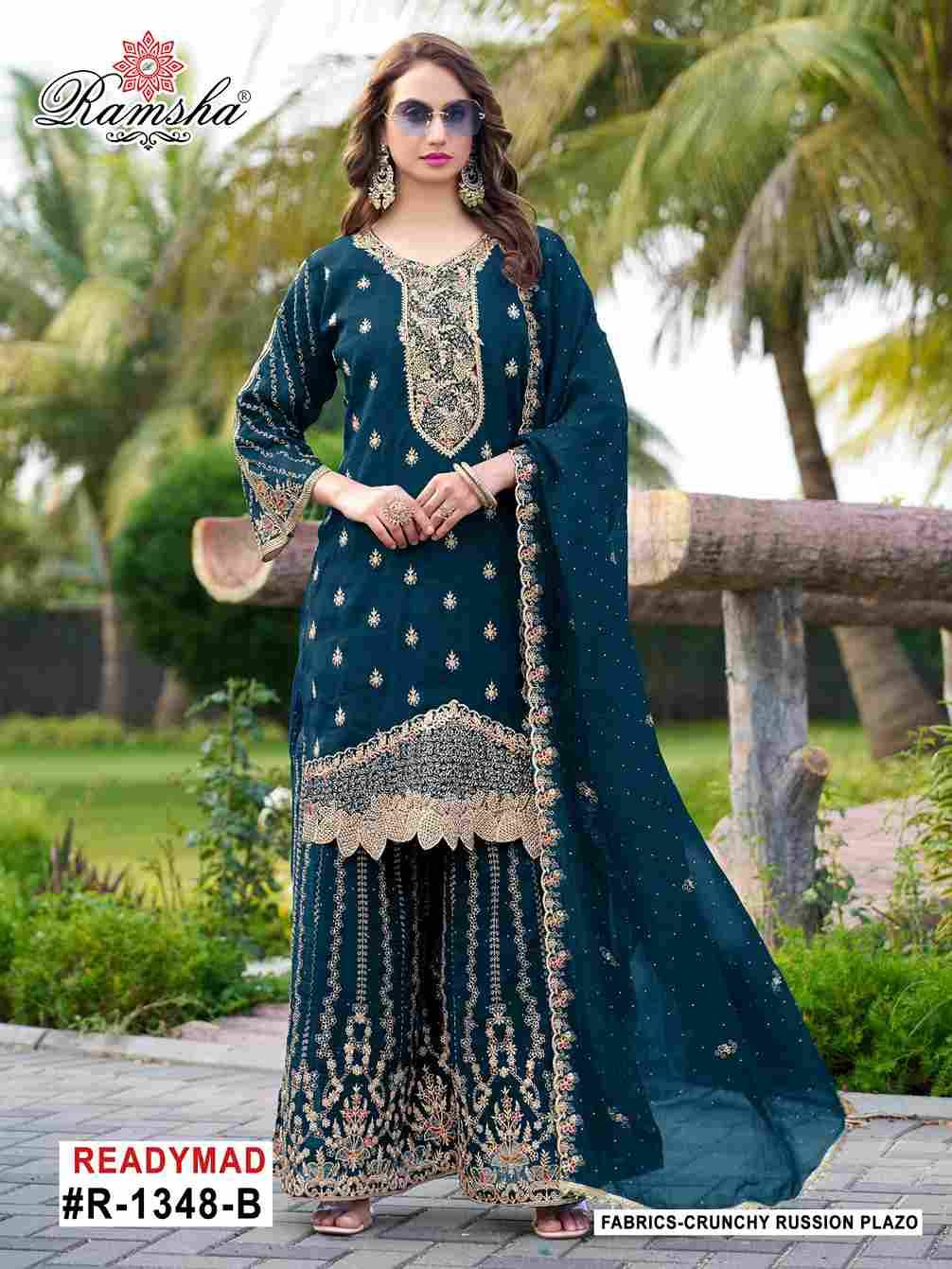 Ramsha 1348 Colours By Ramsha 1348-A To 1348-D Series Designer Pakistani Suits Beautiful Fancy Colorful Stylish Party Wear & Occasional Wear Crunchy Embroidered Dresses At Wholesale Price