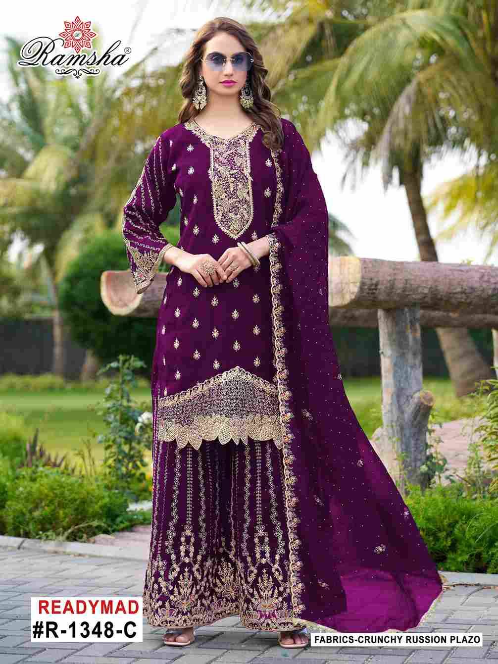 Ramsha 1348 Colours By Ramsha 1348-A To 1348-D Series Designer Pakistani Suits Beautiful Fancy Colorful Stylish Party Wear & Occasional Wear Crunchy Embroidered Dresses At Wholesale Price