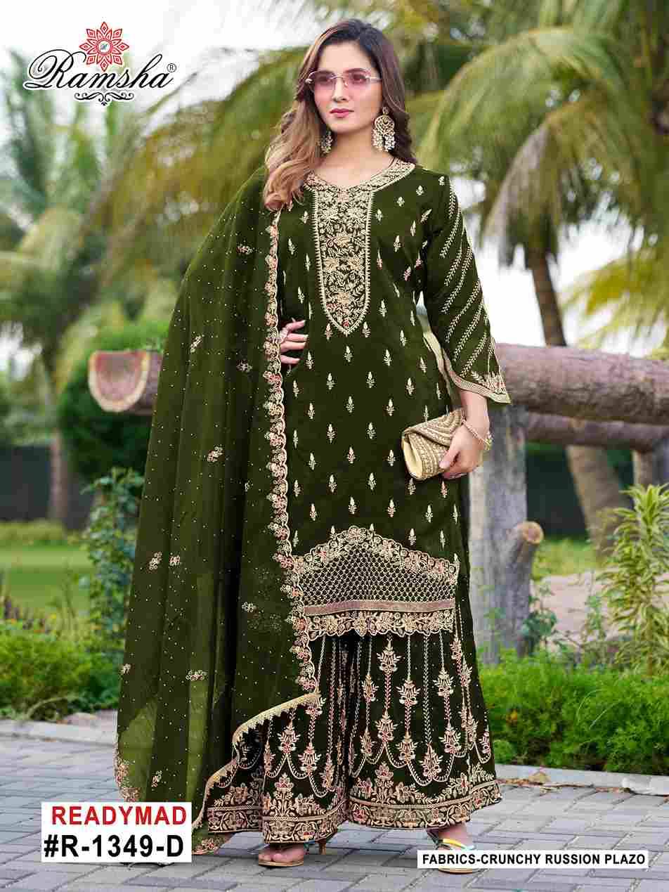 Ramsha 1349 Colours By Ramsha 1349-A To 1349-D Series Designer Pakistani Suits Beautiful Fancy Colorful Stylish Party Wear & Occasional Wear Crunchy Embroidered Dresses At Wholesale Price