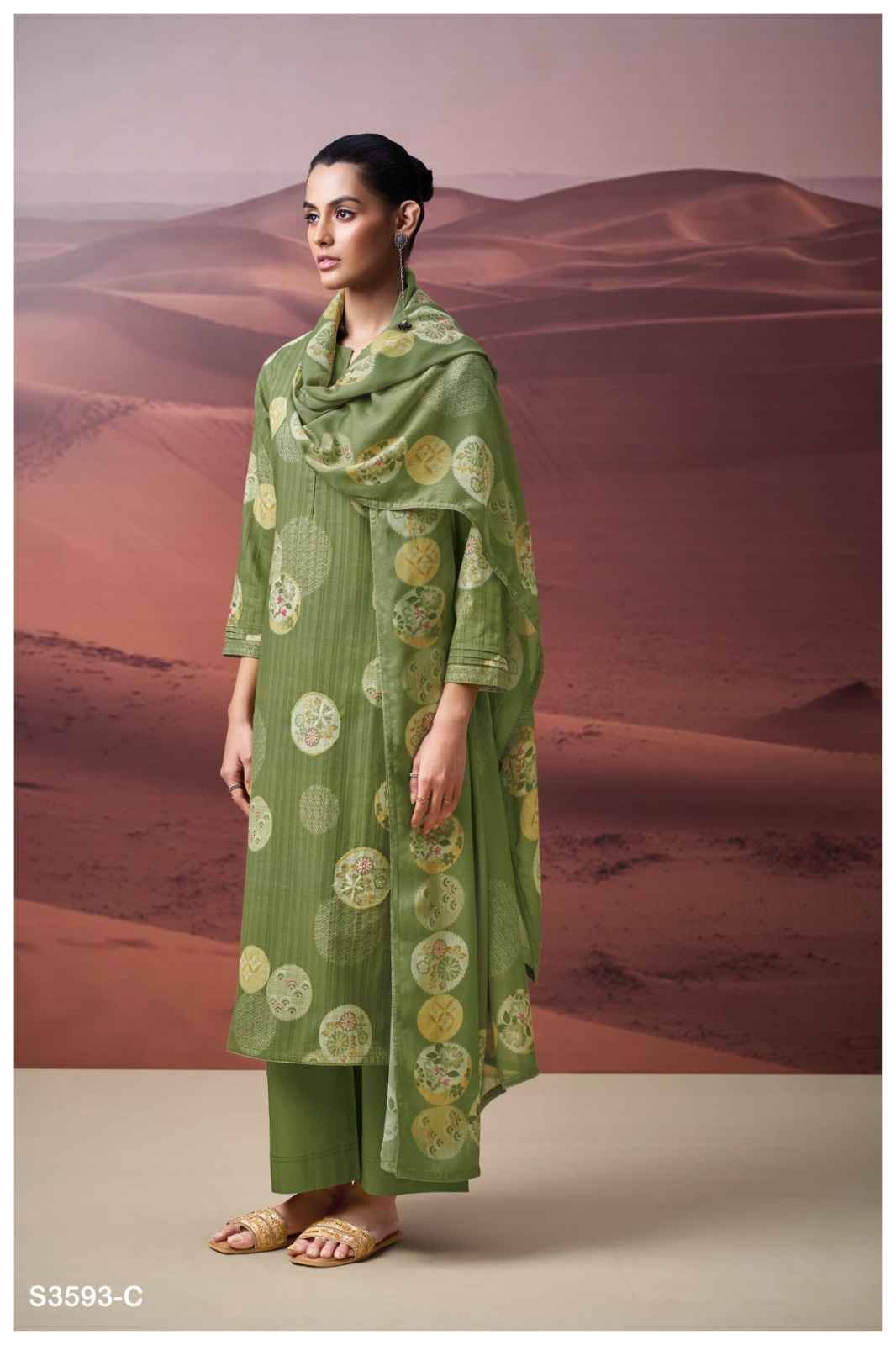 Prachiti-3593 By Ganga Fashion 3593-A To 3593-D Series Beautiful Festive Suits Colorful Stylish Fancy Casual Wear & Ethnic Wear Cotton Dresses At Wholesale Price