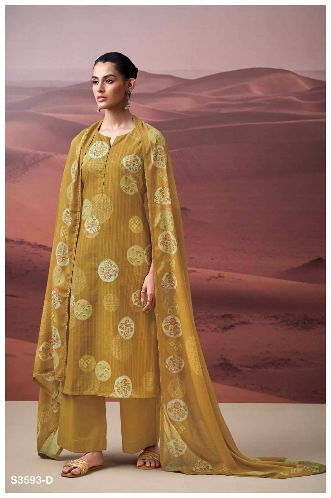 Prachiti-3593 By Ganga Fashion 3593-A To 3593-D Series Beautiful Festive Suits Colorful Stylish Fancy Casual Wear & Ethnic Wear Cotton Dresses At Wholesale Price