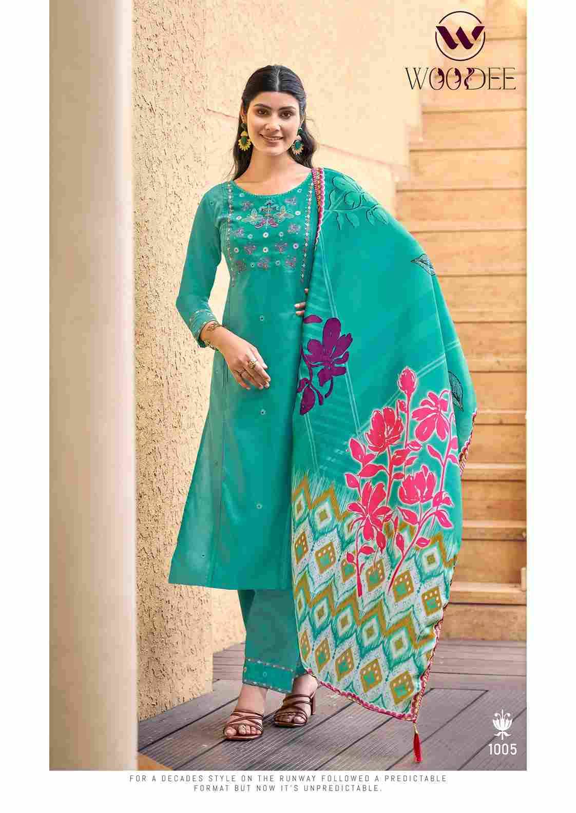 Butterfly By Woodee 1001 To 1006 Series Beautiful Festive Suits Colorful Stylish Fancy Casual Wear & Ethnic Wear Rayon Print Dresses At Wholesale Price