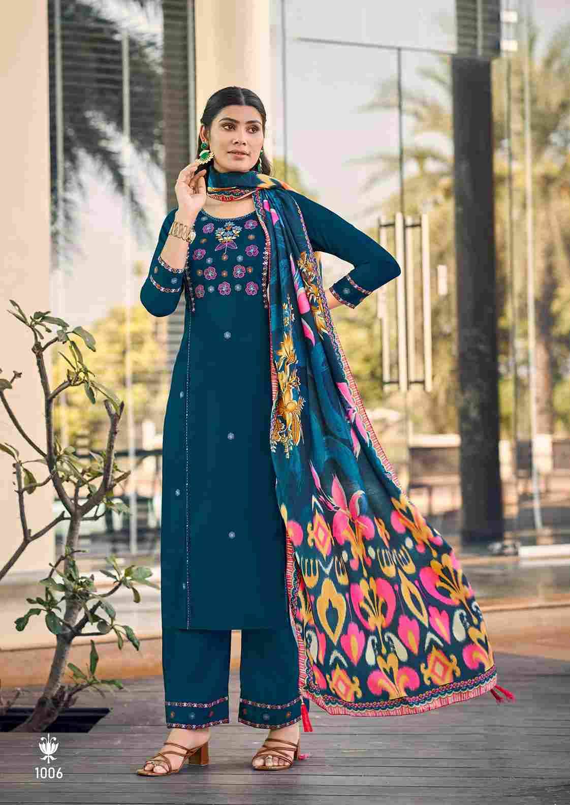 Butterfly By Woodee 1001 To 1006 Series Beautiful Festive Suits Colorful Stylish Fancy Casual Wear & Ethnic Wear Rayon Print Dresses At Wholesale Price