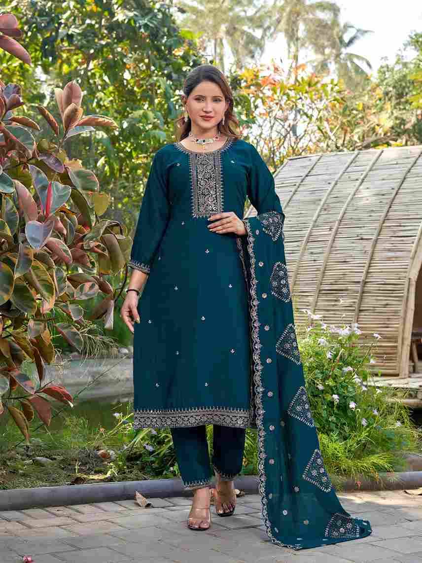 Esha By Aanchi 1001 To 1004 Series Designer Festive Suits Beautiful Stylish Fancy Colorful Party Wear & Occasional Wear Vichitra Silk Dresses At Wholesale Price