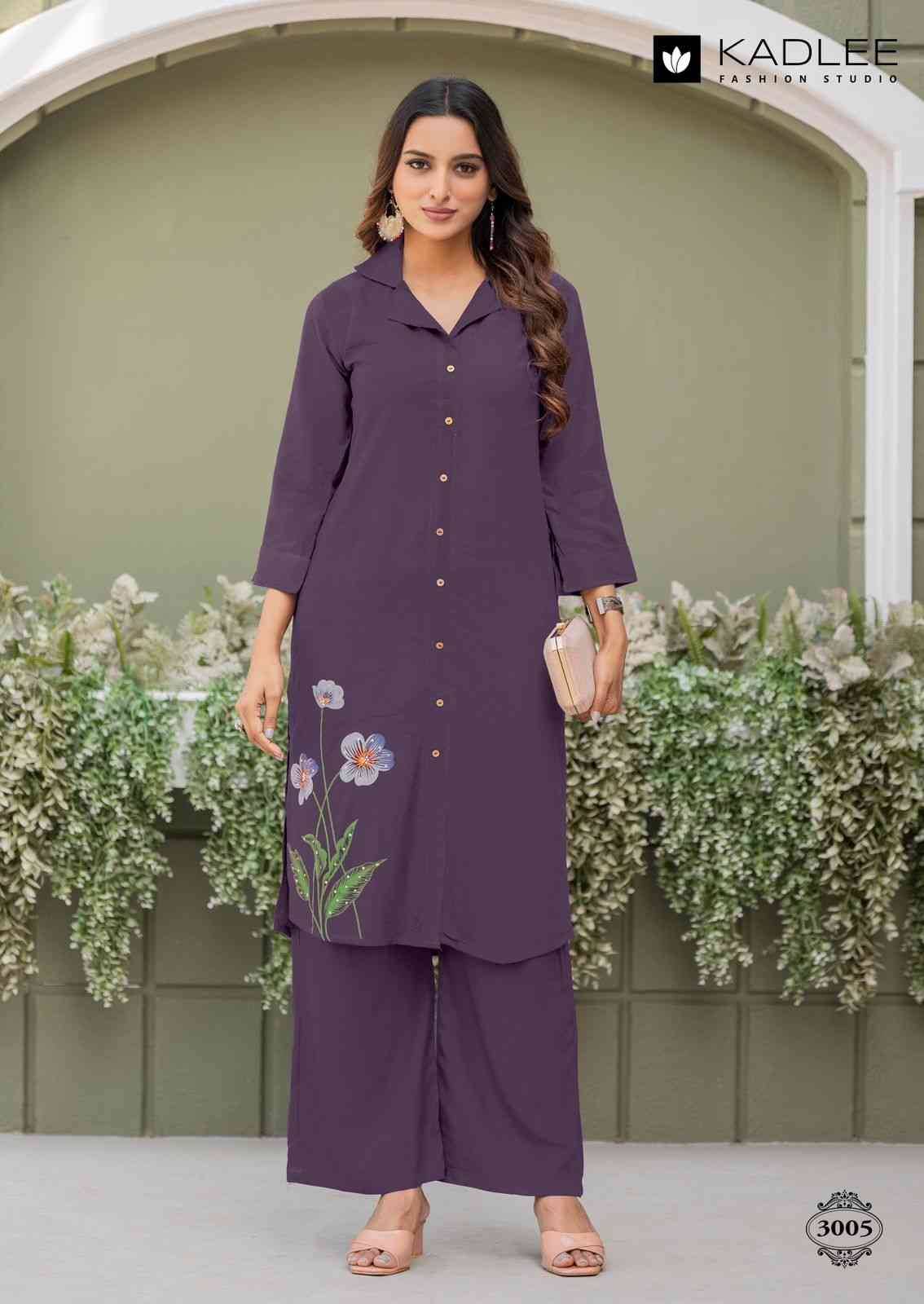 Niva By Kadlee 3001 To 3006 Series Designer Stylish Fancy Colorful Beautiful Party Wear & Ethnic Wear Collection Rayon Co-Ord At Wholesale Price