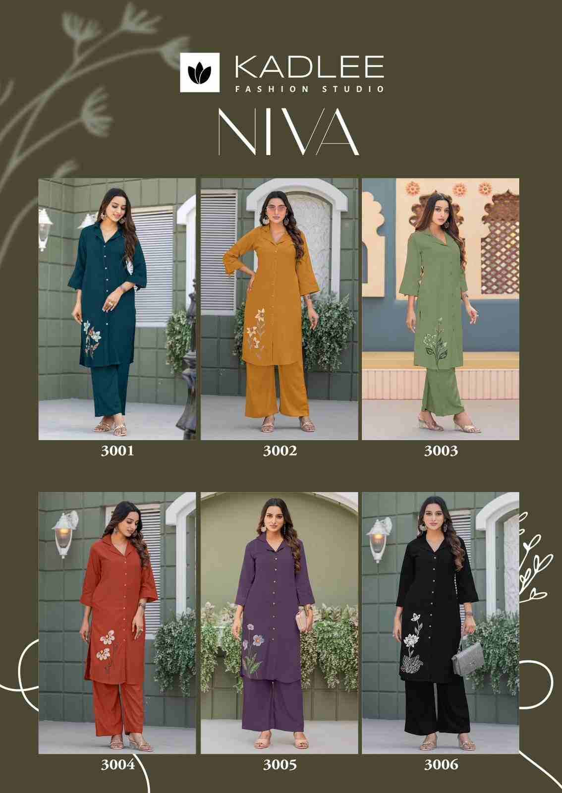 Niva By Kadlee 3001 To 3006 Series Designer Stylish Fancy Colorful Beautiful Party Wear & Ethnic Wear Collection Rayon Co-Ord At Wholesale Price