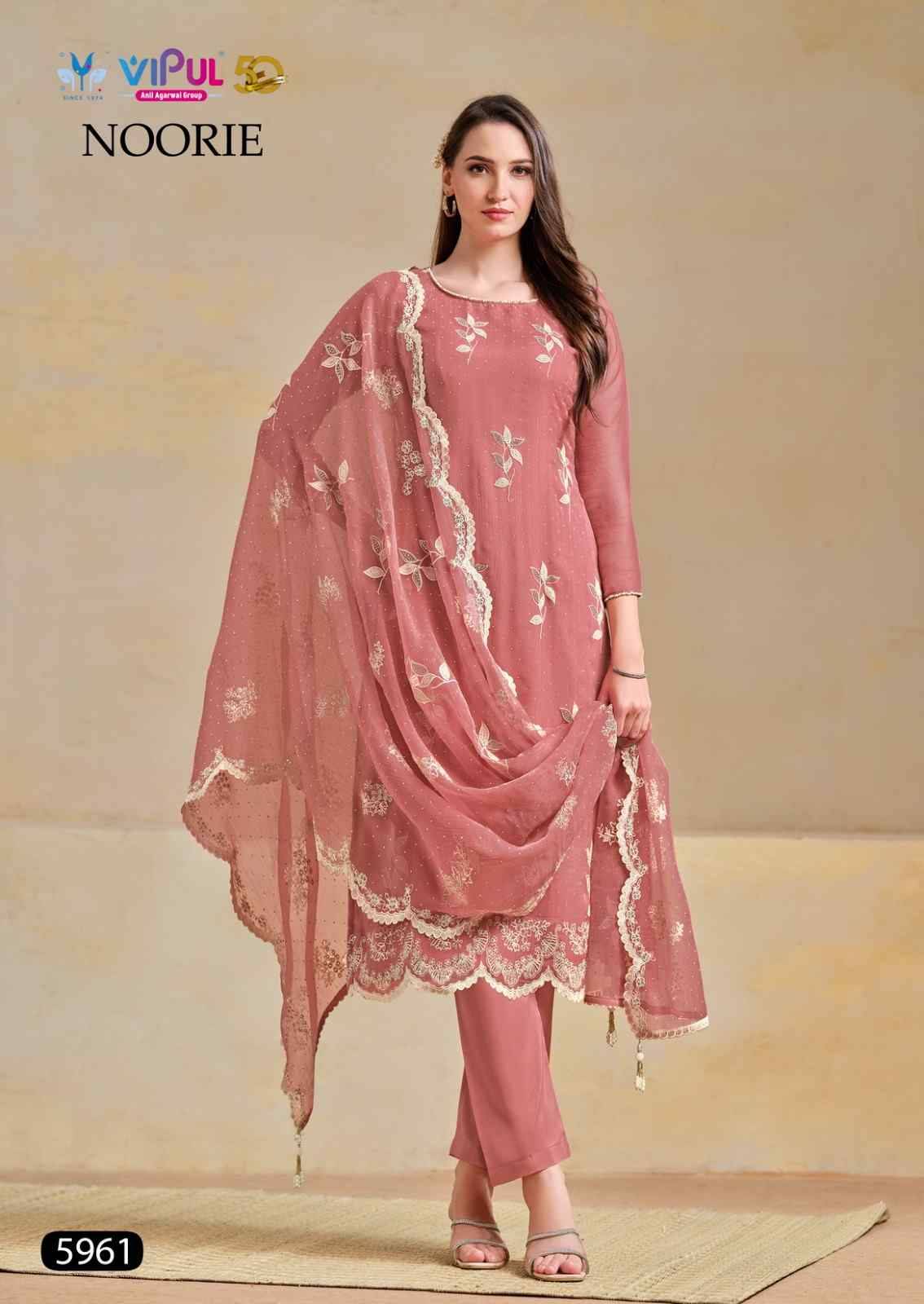 Noorie By Vipul Fashion 5961 To 5966 Series Designer Festive Suits Beautiful Fancy Stylish Colorful Party Wear & Occasional Wear Soft Organza Dresses At Wholesale Price