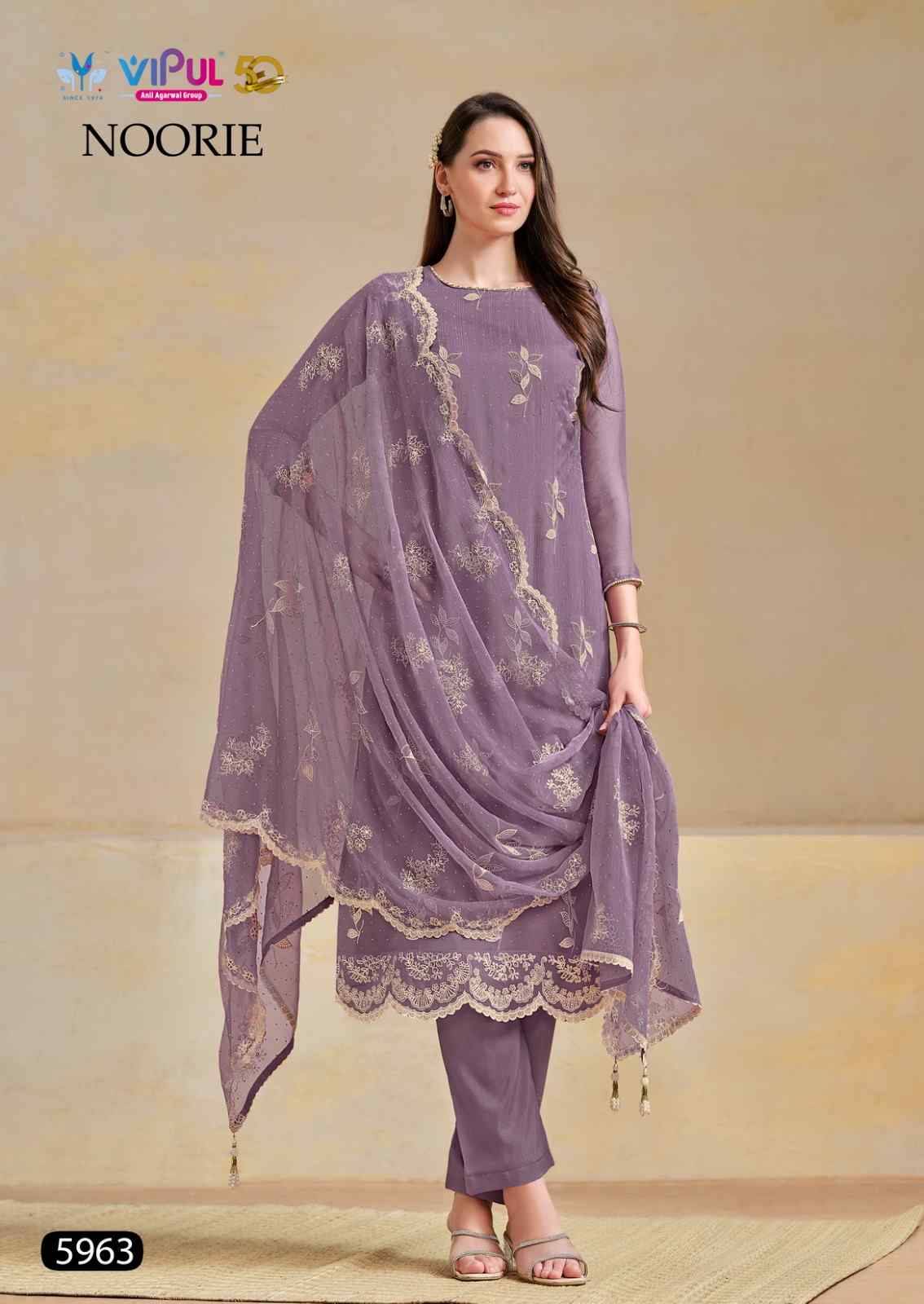 Noorie By Vipul Fashion 5961 To 5966 Series Designer Festive Suits Beautiful Fancy Stylish Colorful Party Wear & Occasional Wear Soft Organza Dresses At Wholesale Price