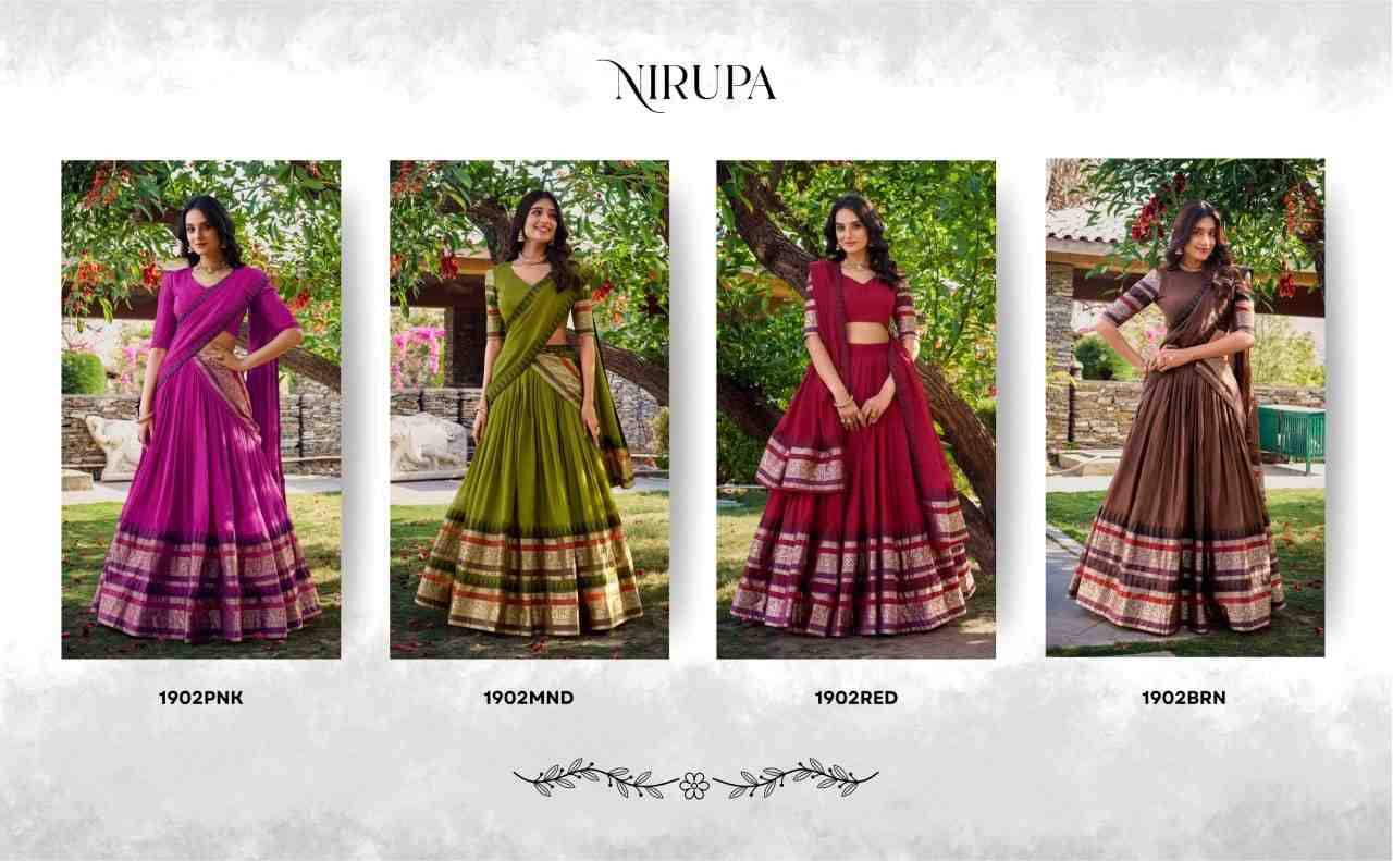 Nirupa By Fashid Wholesale 1902-A To 1902-D Series Beautiful Colorful Fancy Wedding Collection Occasional Wear & Party Wear Pure Chanderi Lehengas At Wholesale Price