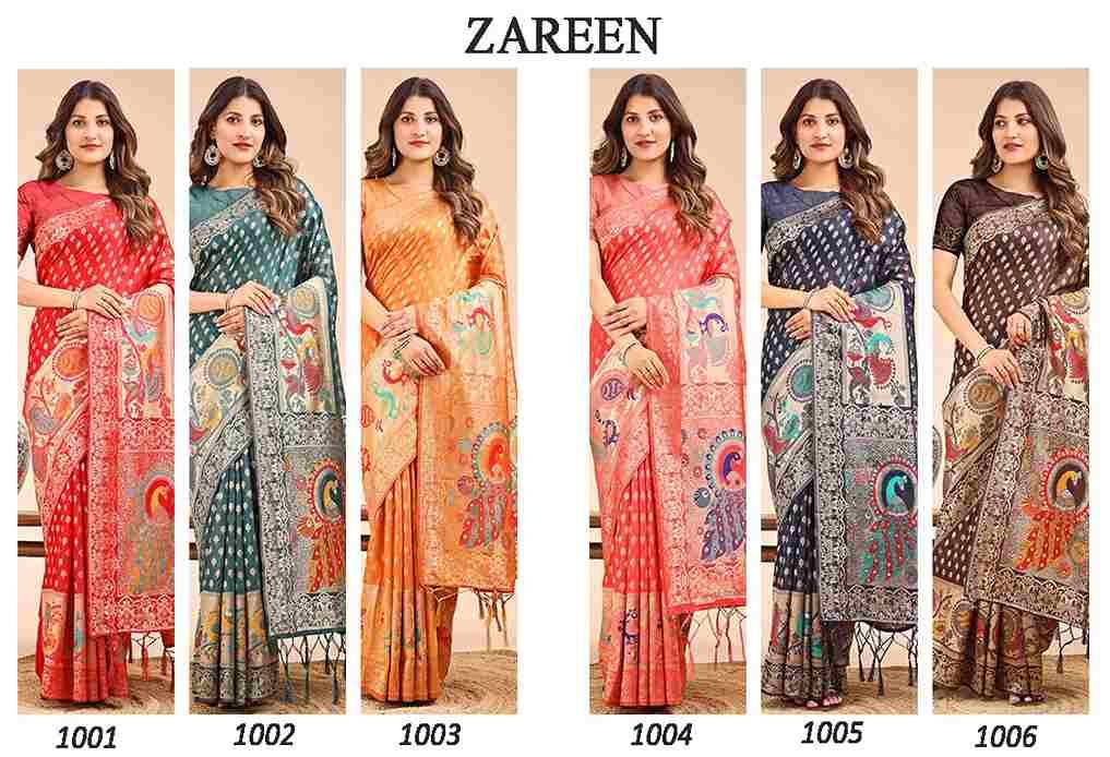 Zareen By Fashid Wholesale 1001 To 1006 Series Indian Traditional Wear Collection Beautiful Stylish Fancy Colorful Party Wear & Occasional Wear Linen Cotton Sarees At Wholesale Price