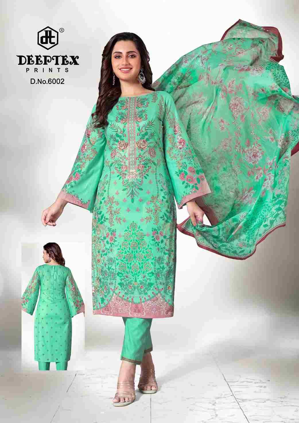 Roohi Zara Vol-6 By Deeptex Prints 6001 To 6008 Series Beautiful Stylish Festive Suits Fancy Colorful Casual Wear & Ethnic Wear & Ready To Wear Heavy Lawn Print Dresses At Wholesale Price