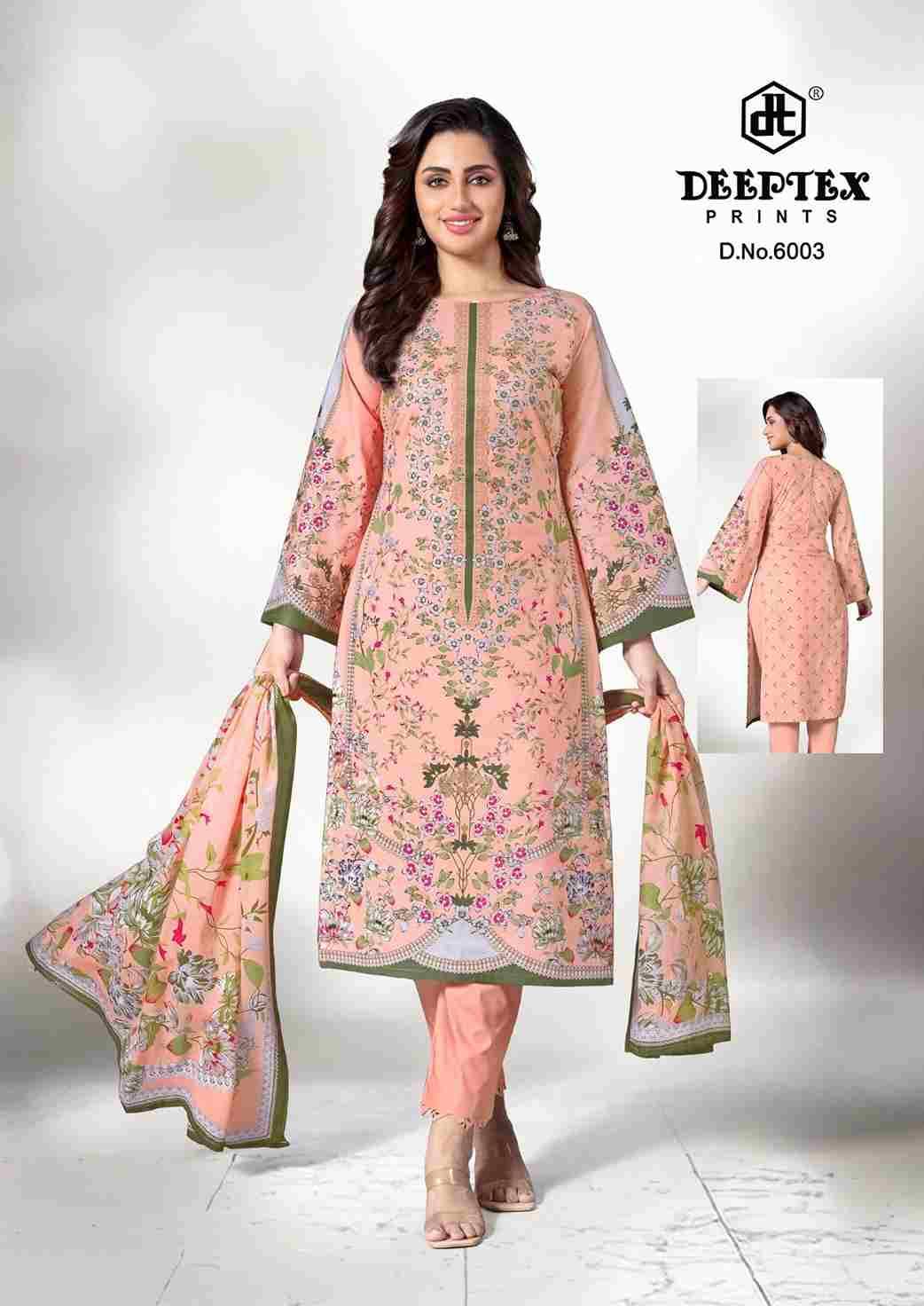 Roohi Zara Vol-6 By Deeptex Prints 6001 To 6008 Series Beautiful Stylish Festive Suits Fancy Colorful Casual Wear & Ethnic Wear & Ready To Wear Heavy Lawn Print Dresses At Wholesale Price