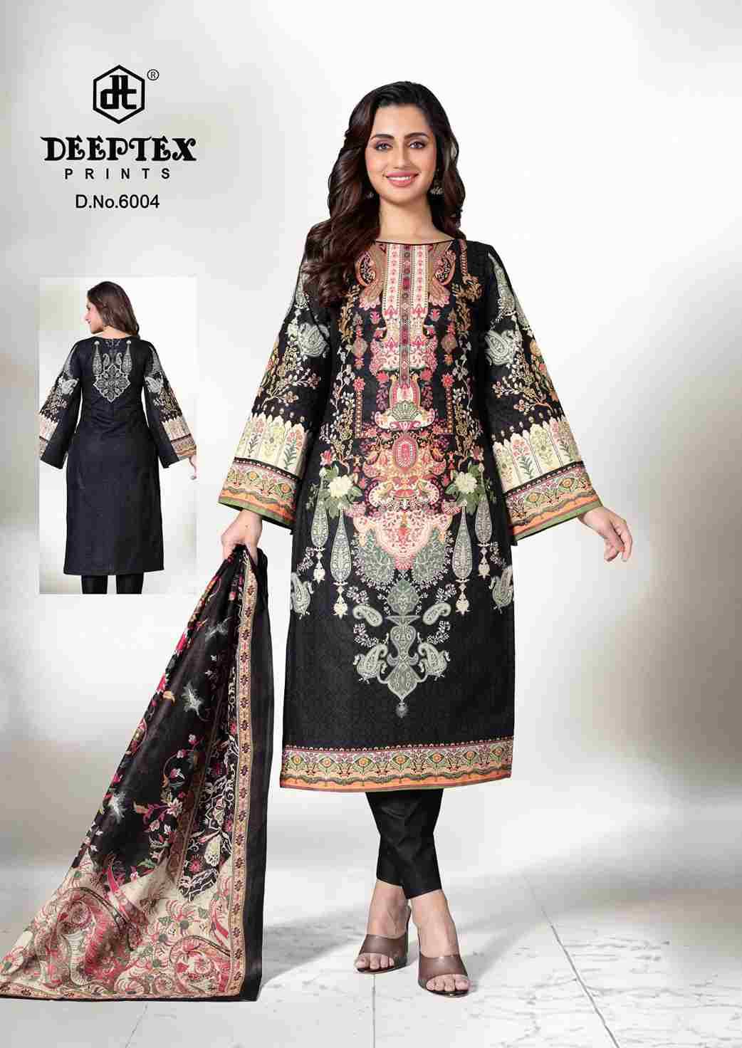 Roohi Zara Vol-6 By Deeptex Prints 6001 To 6008 Series Beautiful Stylish Festive Suits Fancy Colorful Casual Wear & Ethnic Wear & Ready To Wear Heavy Lawn Print Dresses At Wholesale Price