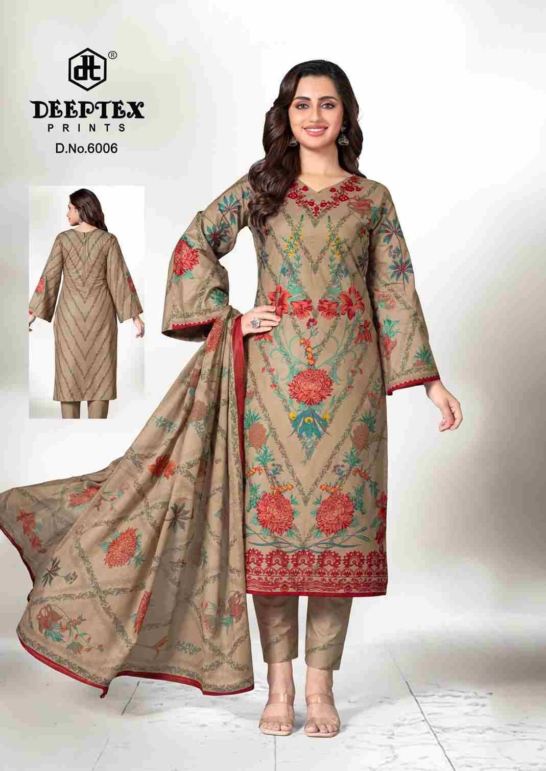 Roohi Zara Vol-6 By Deeptex Prints 6001 To 6008 Series Beautiful Stylish Festive Suits Fancy Colorful Casual Wear & Ethnic Wear & Ready To Wear Heavy Lawn Print Dresses At Wholesale Price