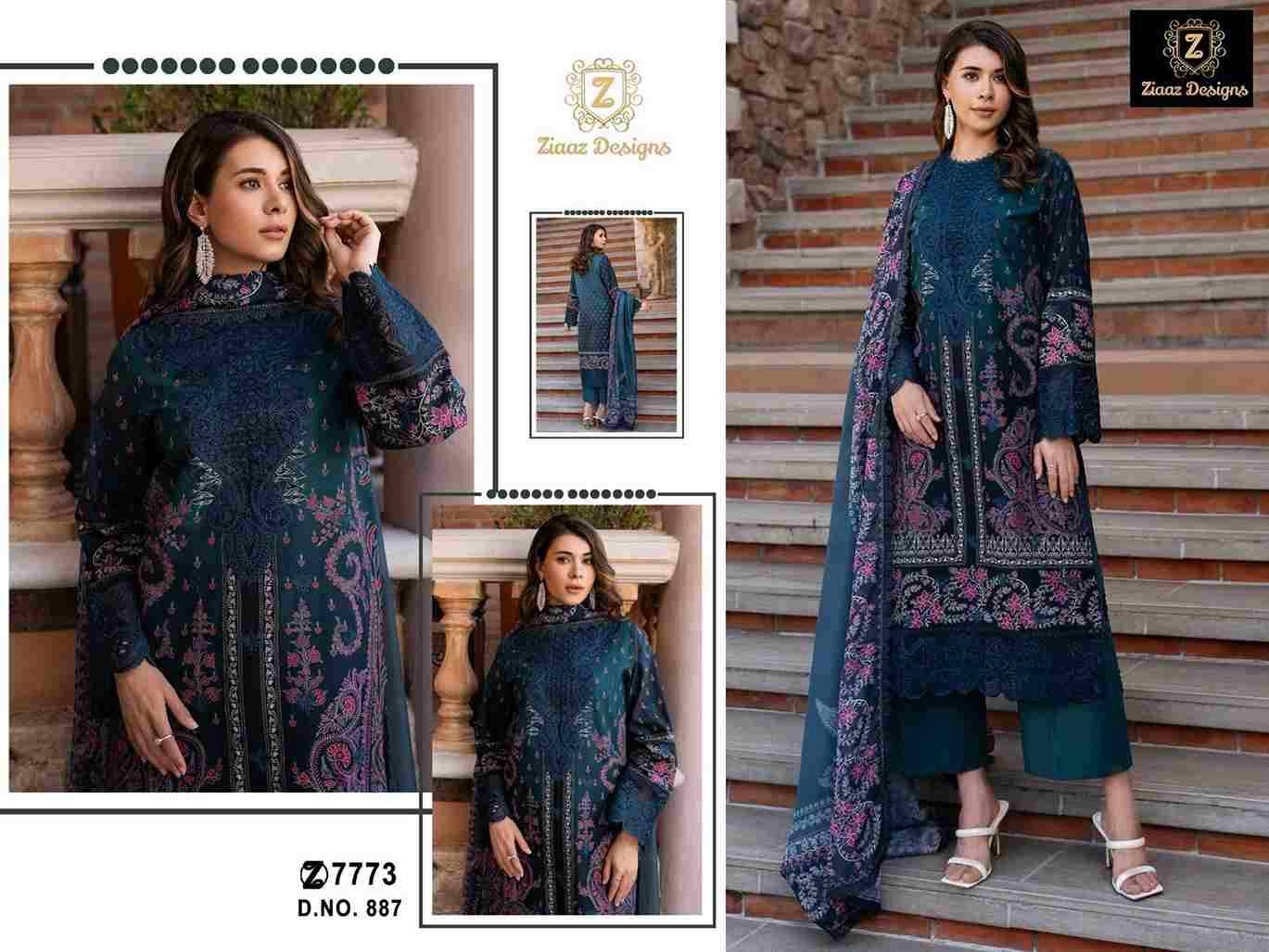 Ziaaz Designs Hit Design 887 Series By Ziaaz Designs 887 To 888 Series Beautiful Pakistani Suits Colorful Stylish Fancy Casual Wear & Ethnic Wear Cambric Cotton Embroidered Dresses At Wholesale Price