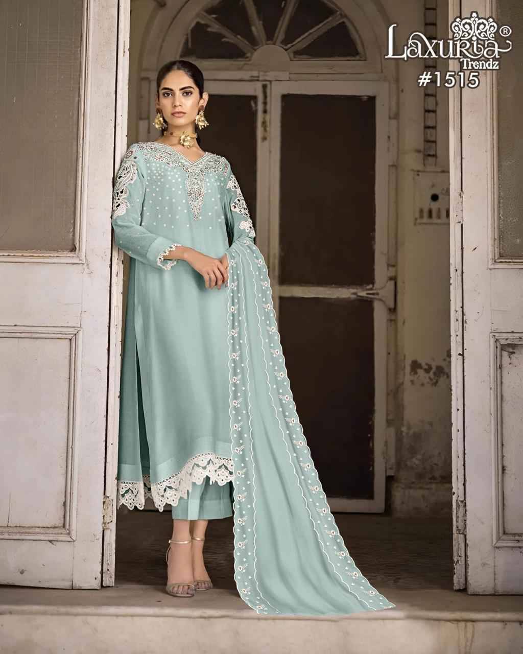 Luxuria Trendz 1515 Colours By Luxuria 1515-A To 1515-C Series Beautiful Pakistani Suits Colorful Stylish Fancy Casual Wear & Ethnic Wear Vichitra Dresses At Wholesale Price
