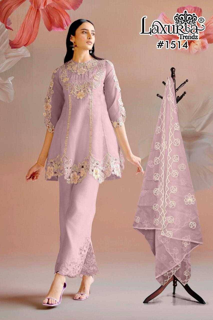 Luxuria Trendz 1514 Colours By Luxuria 1514-A To 1514-C Series Beautiful Pakistani Suits Colorful Stylish Fancy Casual Wear & Ethnic Wear Vichitra Dresses At Wholesale Price