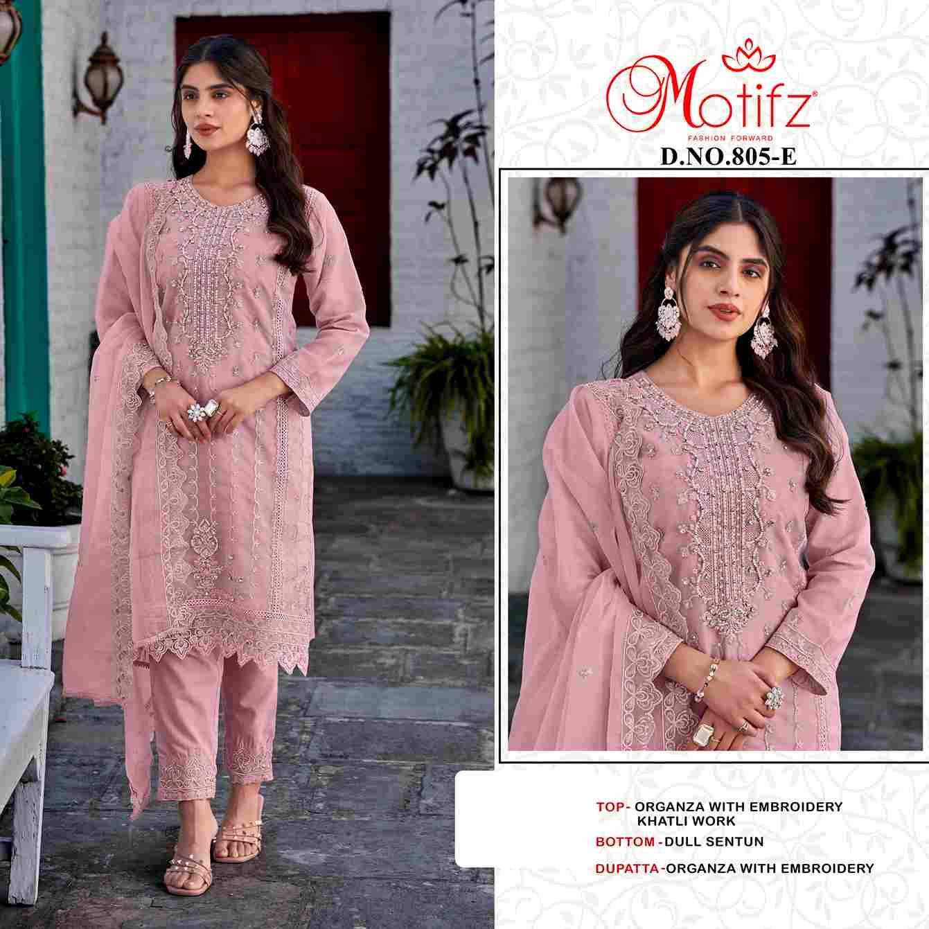 Motifz Hit Design 805 Colours Vol-2 By Motifz 805-E To 805-H Series Beautiful Pakistani Suits Colorful Stylish Fancy Casual Wear & Ethnic Wear Organza Dresses At Wholesale Price
