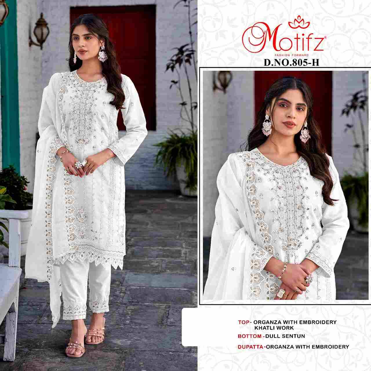 Motifz Hit Design 805 Colours Vol-2 By Motifz 805-E To 805-H Series Beautiful Pakistani Suits Colorful Stylish Fancy Casual Wear & Ethnic Wear Organza Dresses At Wholesale Price