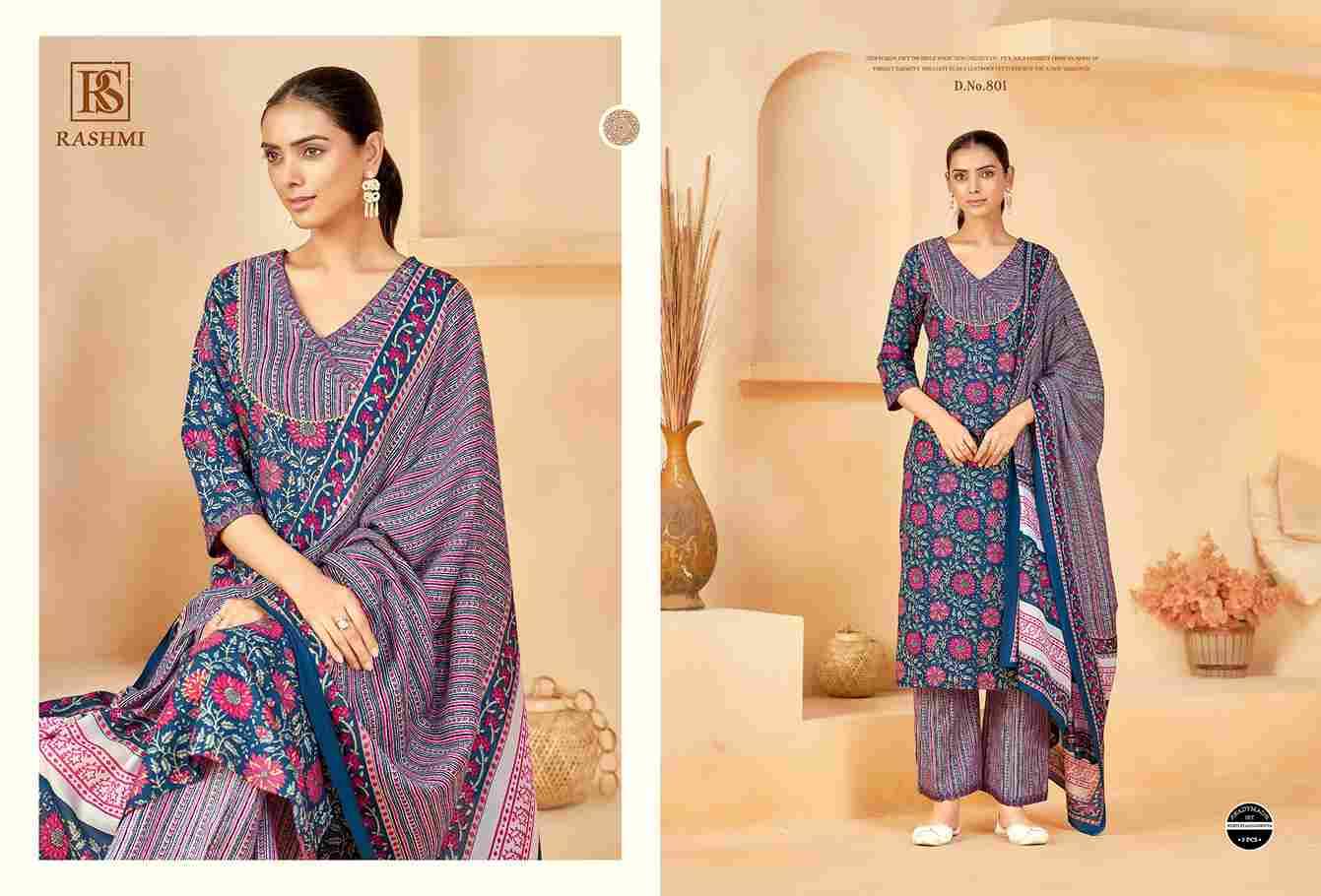 Rashmi By Rangi Sangi 801 To 806 Series Beautiful Festive Suits Stylish Fancy Colorful Casual Wear & Ethnic Wear Pure Cotton Dresses At Wholesale Price