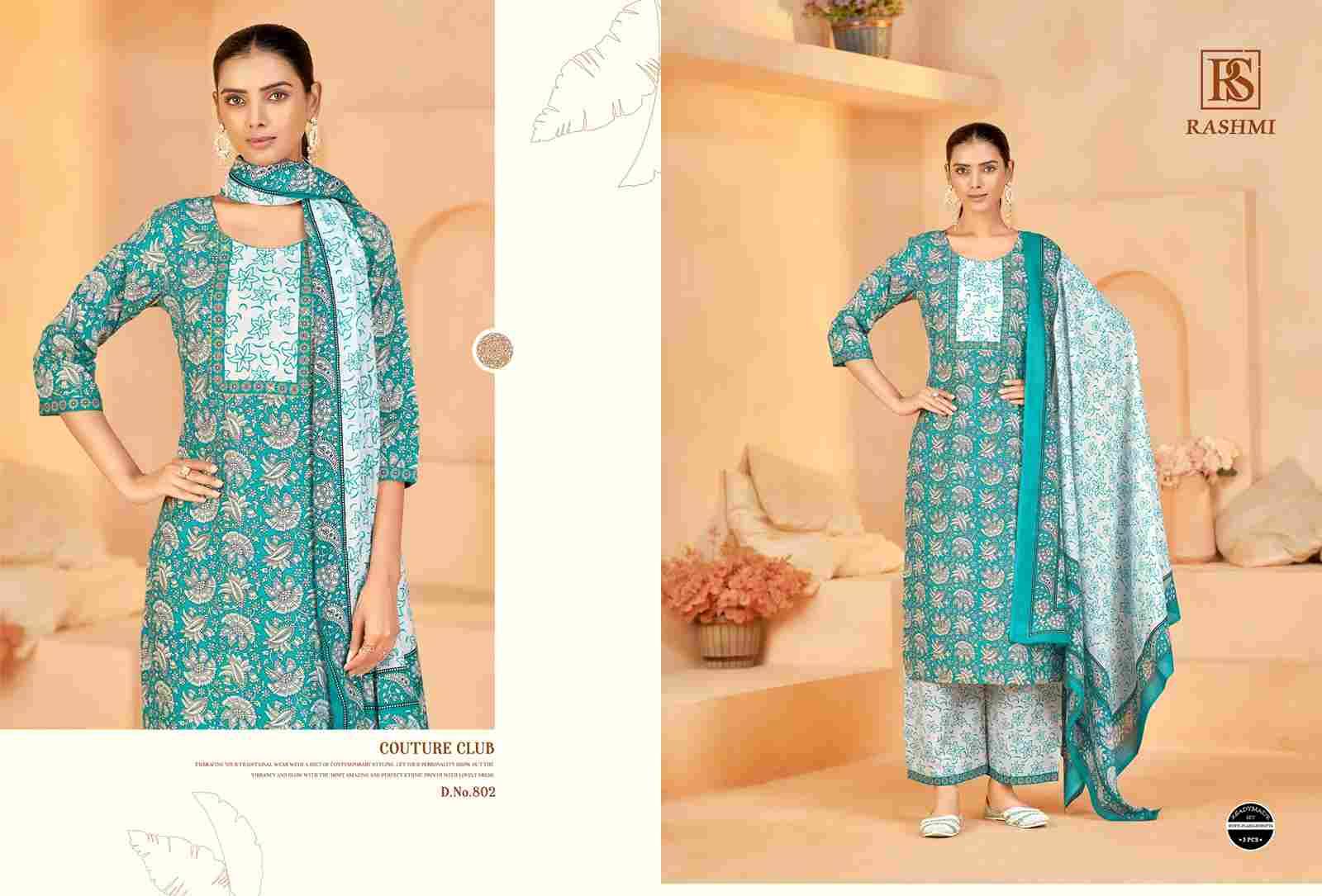 Rashmi By Rangi Sangi 801 To 806 Series Beautiful Festive Suits Stylish Fancy Colorful Casual Wear & Ethnic Wear Pure Cotton Dresses At Wholesale Price