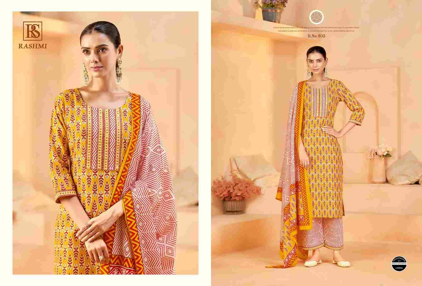 Rashmi By Rangi Sangi 801 To 806 Series Beautiful Festive Suits Stylish Fancy Colorful Casual Wear & Ethnic Wear Pure Cotton Dresses At Wholesale Price