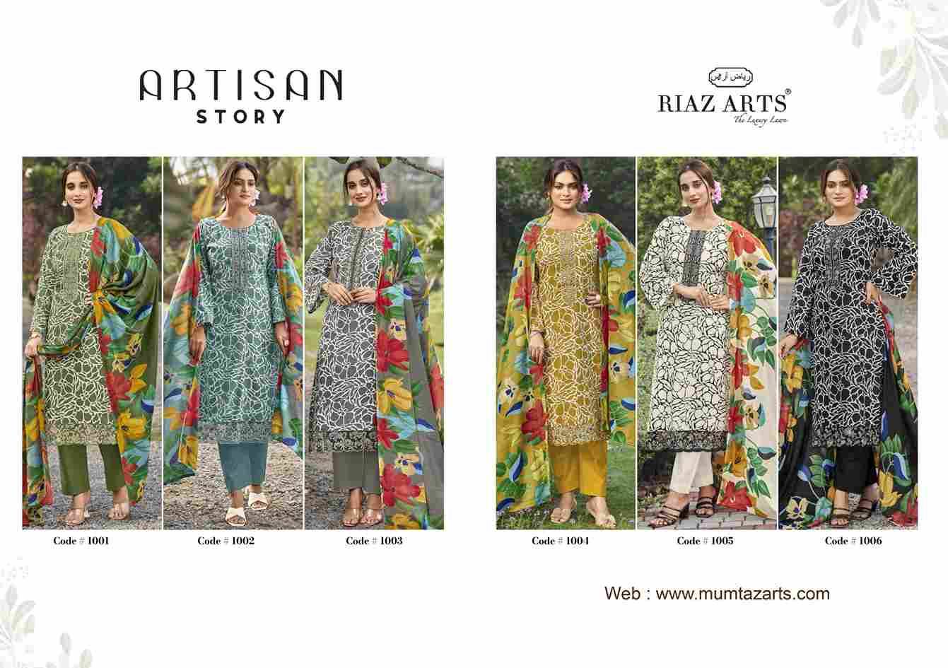 Artisan Story By Riaz Arts 1001 To 1006 Series Beautiful Festive Suits Stylish Fancy Colorful Casual Wear & Ethnic Wear Pure Cambric Lawn Print Dresses At Wholesale Price