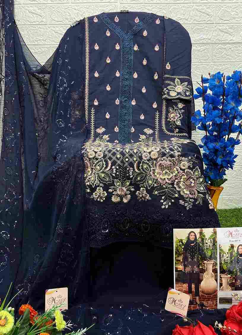 Motifz Hit Design 607 Colours By Motifz 607-A To 607-C Series Beautiful Pakistani Suits Colorful Stylish Fancy Casual Wear & Ethnic Wear Cambric Cotton Dresses At Wholesale Price