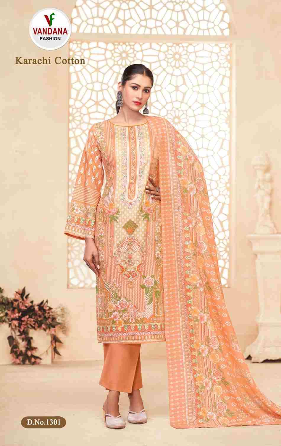 Karachi Cotton Vol-13 By Vandana Fashion 1301 To 1310 Series Beautiful Festive Suits Stylish Fancy Colorful Casual Wear & Ethnic Wear Cotton Print Dresses At Wholesale Price