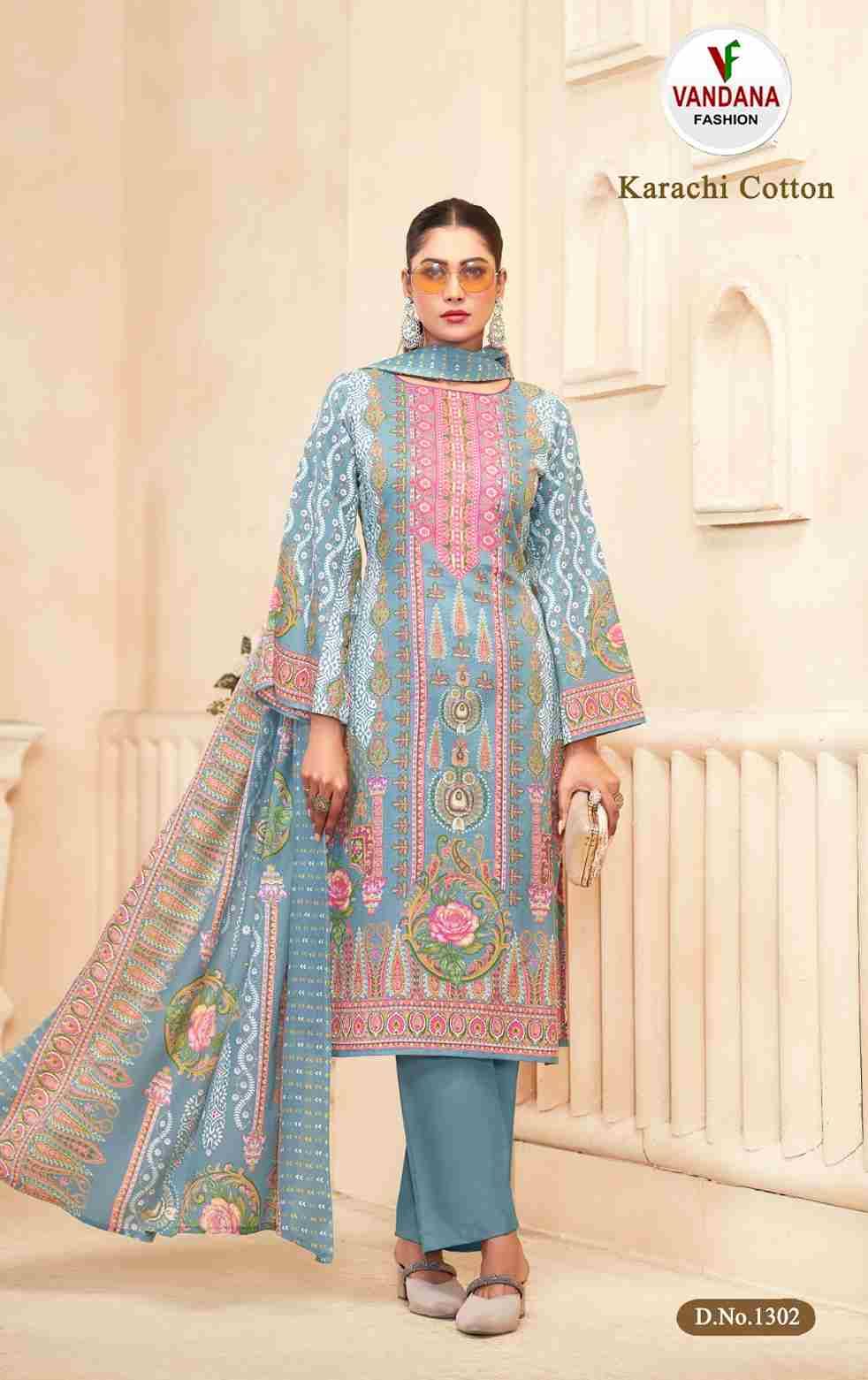 Karachi Cotton Vol-13 By Vandana Fashion 1301 To 1310 Series Beautiful Festive Suits Stylish Fancy Colorful Casual Wear & Ethnic Wear Cotton Print Dresses At Wholesale Price