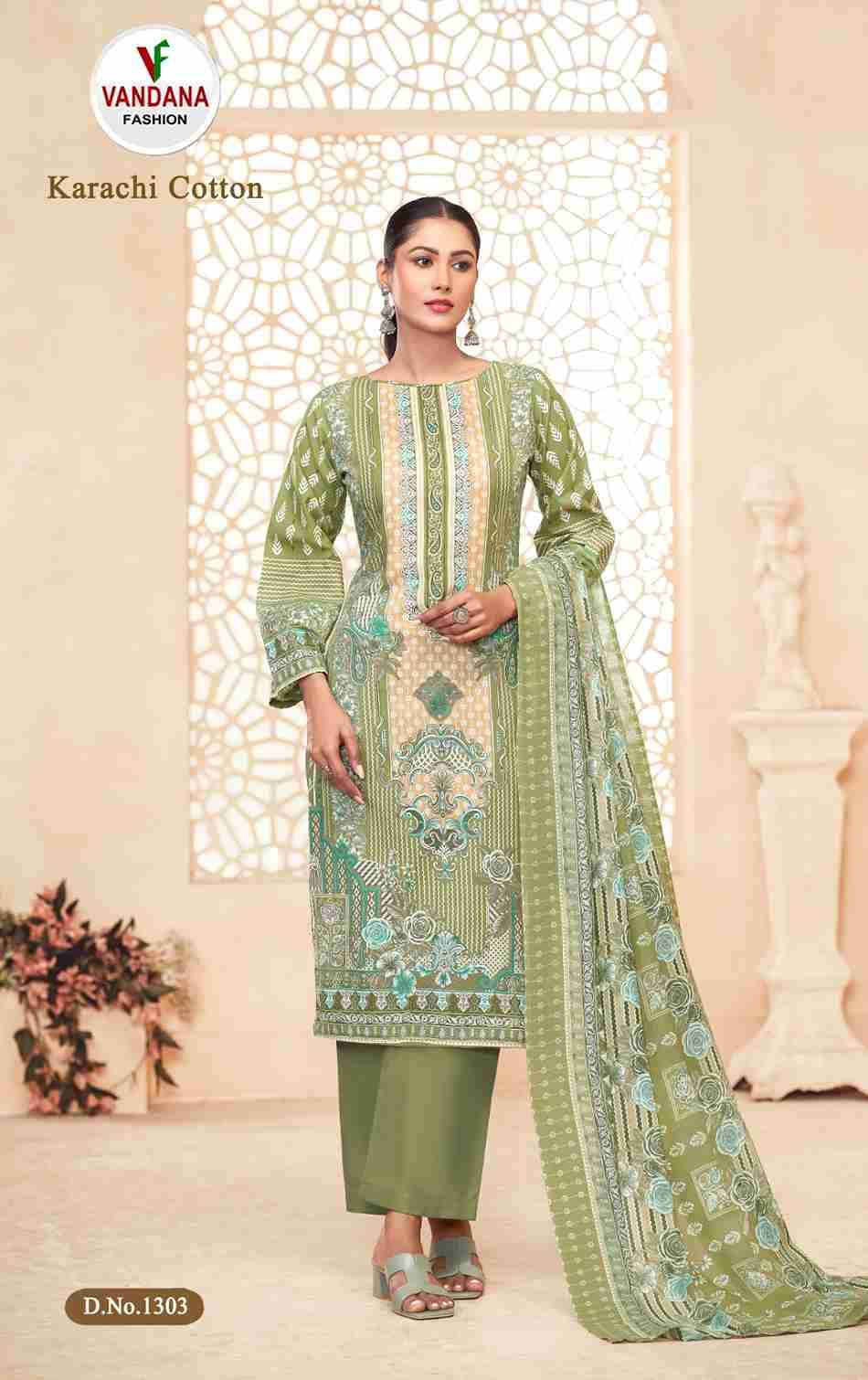 Karachi Cotton Vol-13 By Vandana Fashion 1301 To 1310 Series Beautiful Festive Suits Stylish Fancy Colorful Casual Wear & Ethnic Wear Cotton Print Dresses At Wholesale Price