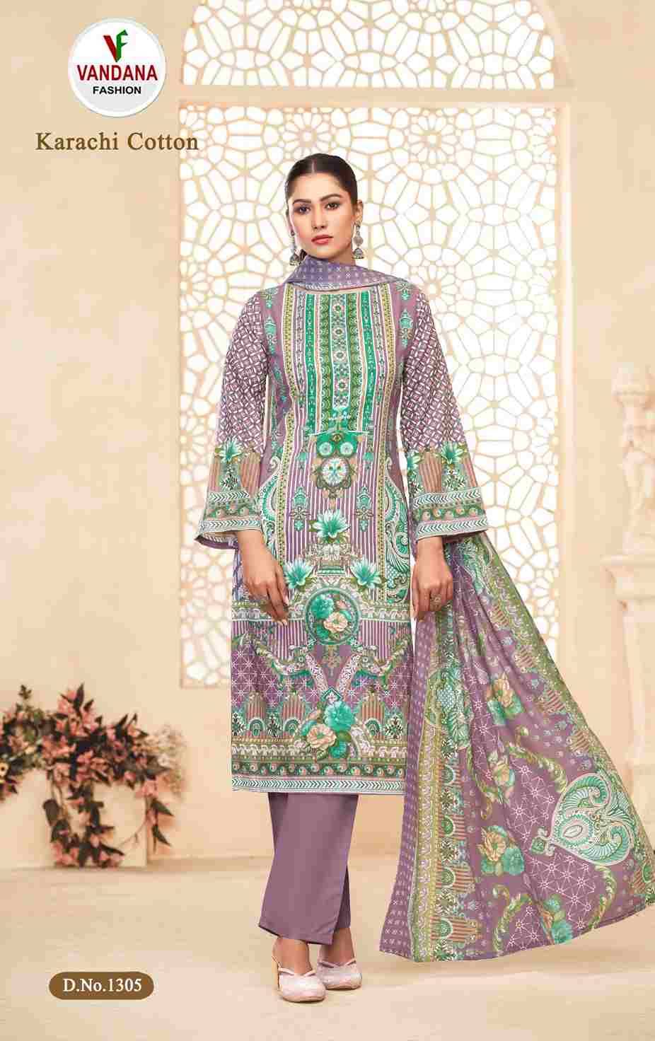 Karachi Cotton Vol-13 By Vandana Fashion 1301 To 1310 Series Beautiful Festive Suits Stylish Fancy Colorful Casual Wear & Ethnic Wear Cotton Print Dresses At Wholesale Price