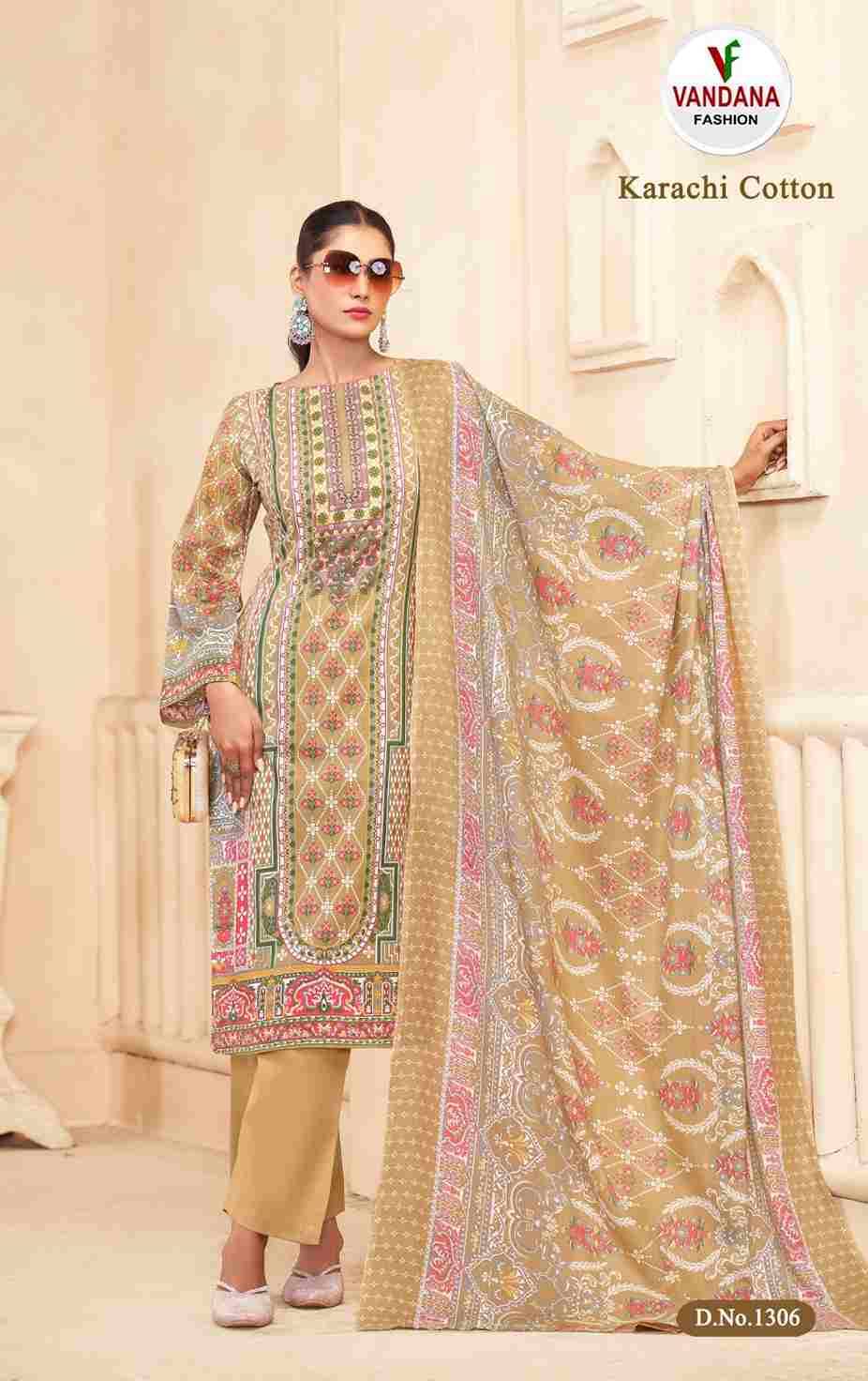 Karachi Cotton Vol-13 By Vandana Fashion 1301 To 1310 Series Beautiful Festive Suits Stylish Fancy Colorful Casual Wear & Ethnic Wear Cotton Print Dresses At Wholesale Price