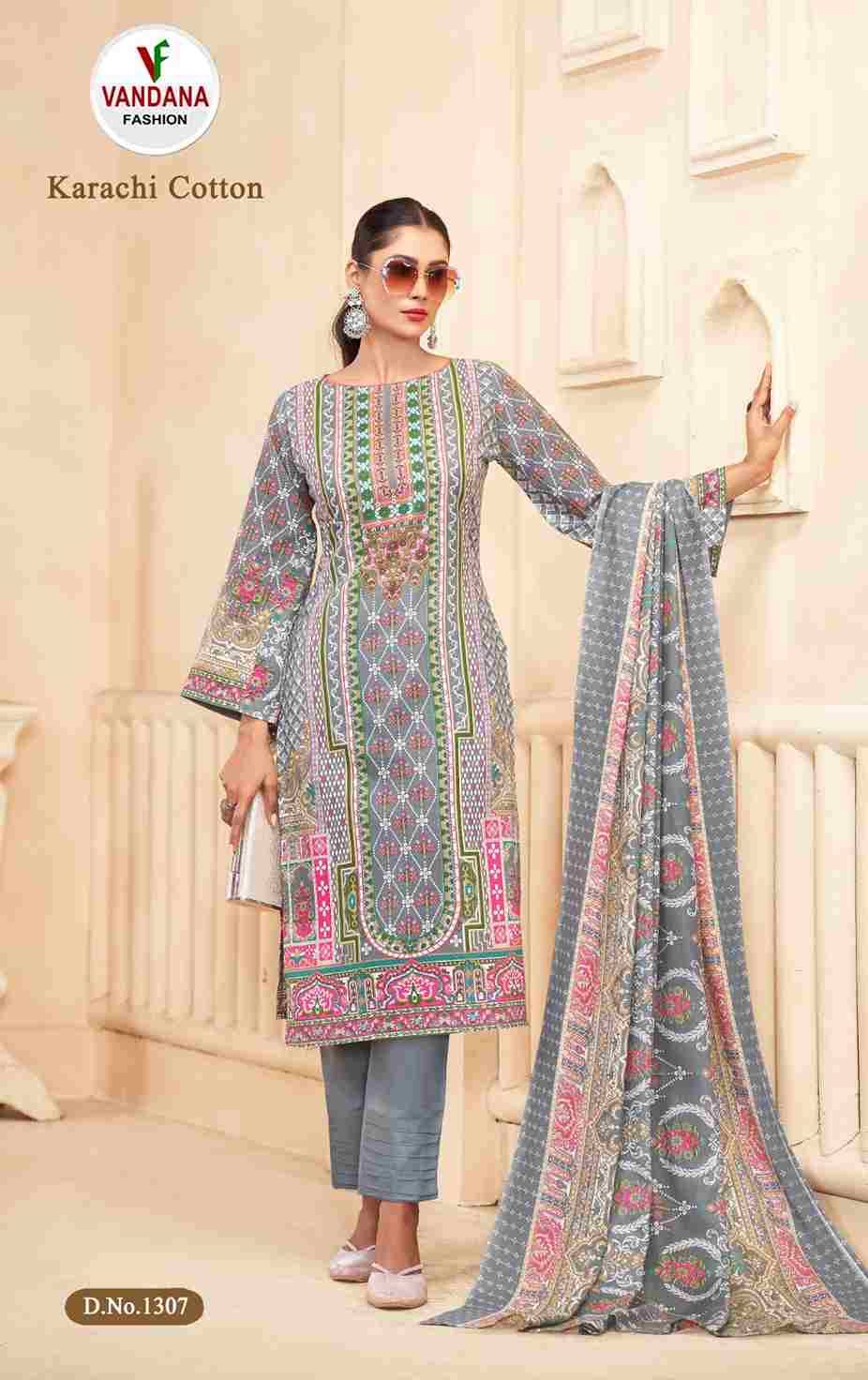 Karachi Cotton Vol-13 By Vandana Fashion 1301 To 1310 Series Beautiful Festive Suits Stylish Fancy Colorful Casual Wear & Ethnic Wear Cotton Print Dresses At Wholesale Price