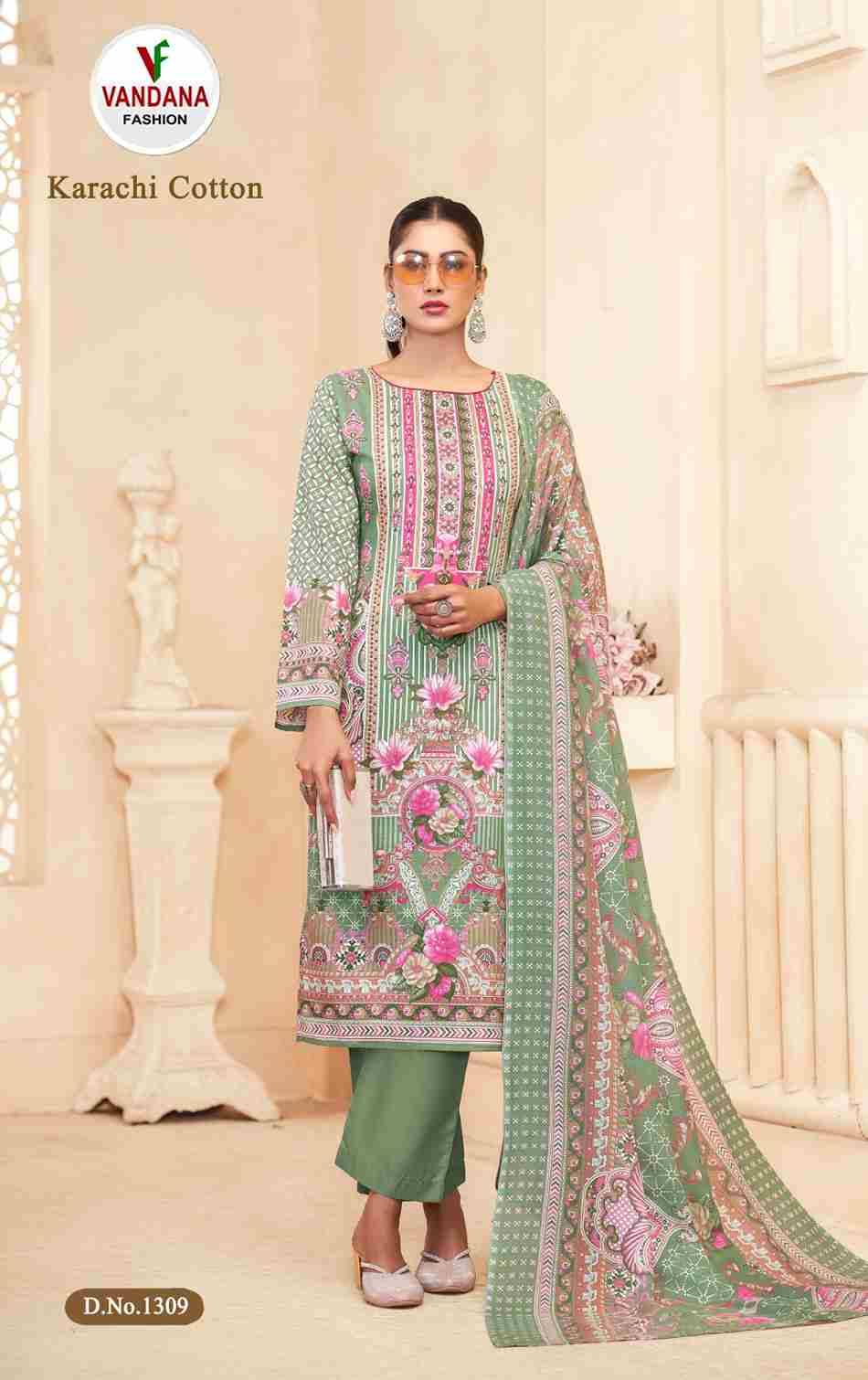 Karachi Cotton Vol-13 By Vandana Fashion 1301 To 1310 Series Beautiful Festive Suits Stylish Fancy Colorful Casual Wear & Ethnic Wear Cotton Print Dresses At Wholesale Price