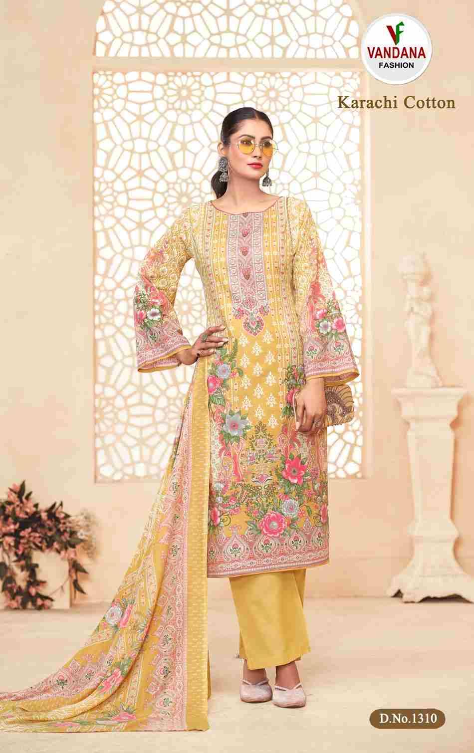 Karachi Cotton Vol-13 By Vandana Fashion 1301 To 1310 Series Beautiful Festive Suits Stylish Fancy Colorful Casual Wear & Ethnic Wear Cotton Print Dresses At Wholesale Price