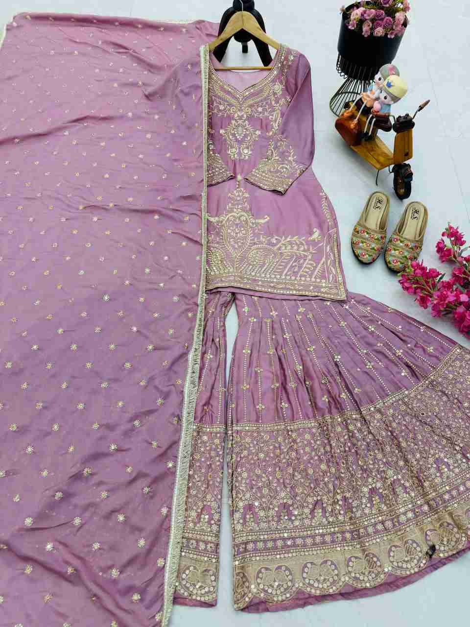 Zf-9016 By Fashid Wholesale 01 To 04 Series Beautiful Sharara Colorful Fancy Wedding Collection Occasional Wear & Party Wear Heavy Chinnon Silk Dresses At Wholesale Price
