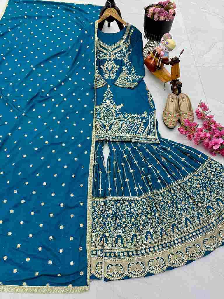 Zf-9016 By Fashid Wholesale 01 To 04 Series Beautiful Sharara Colorful Fancy Wedding Collection Occasional Wear & Party Wear Heavy Chinnon Silk Dresses At Wholesale Price