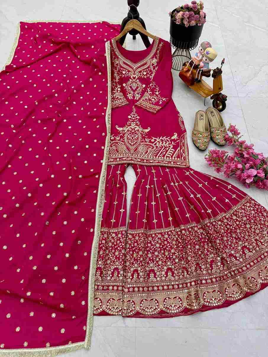 Zf-9016 By Fashid Wholesale 01 To 04 Series Beautiful Sharara Colorful Fancy Wedding Collection Occasional Wear & Party Wear Heavy Chinnon Silk Dresses At Wholesale Price