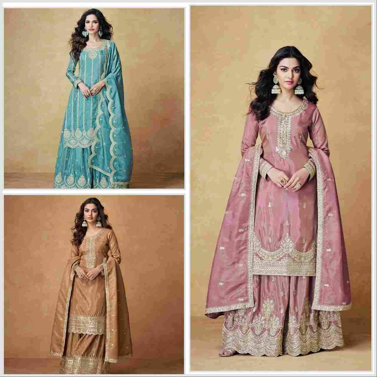 Zf-6003 By Fashid Wholesale 01 To 03 Series Beautiful Colorful Fancy Wedding Collection Occasional Wear & Party Wear Chinnon Silk Dresses At Wholesale Price