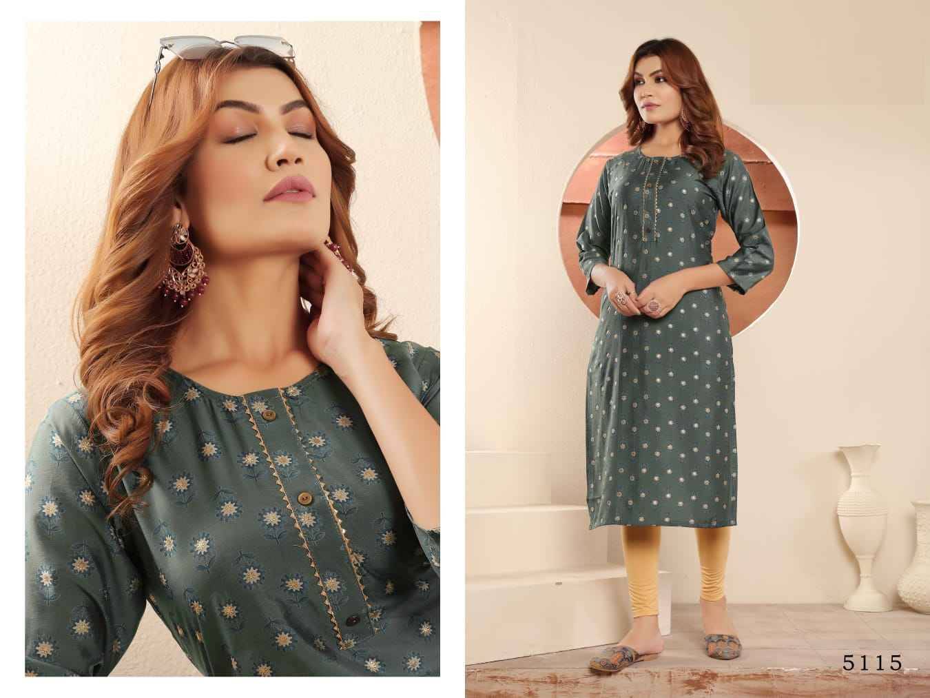 Star Vol-2 By Moksh International 5114 To 5117 Series Designer Stylish Fancy Colorful Beautiful Party Wear & Ethnic Wear Collection Viscose Muslin Kurtis At Wholesale Price